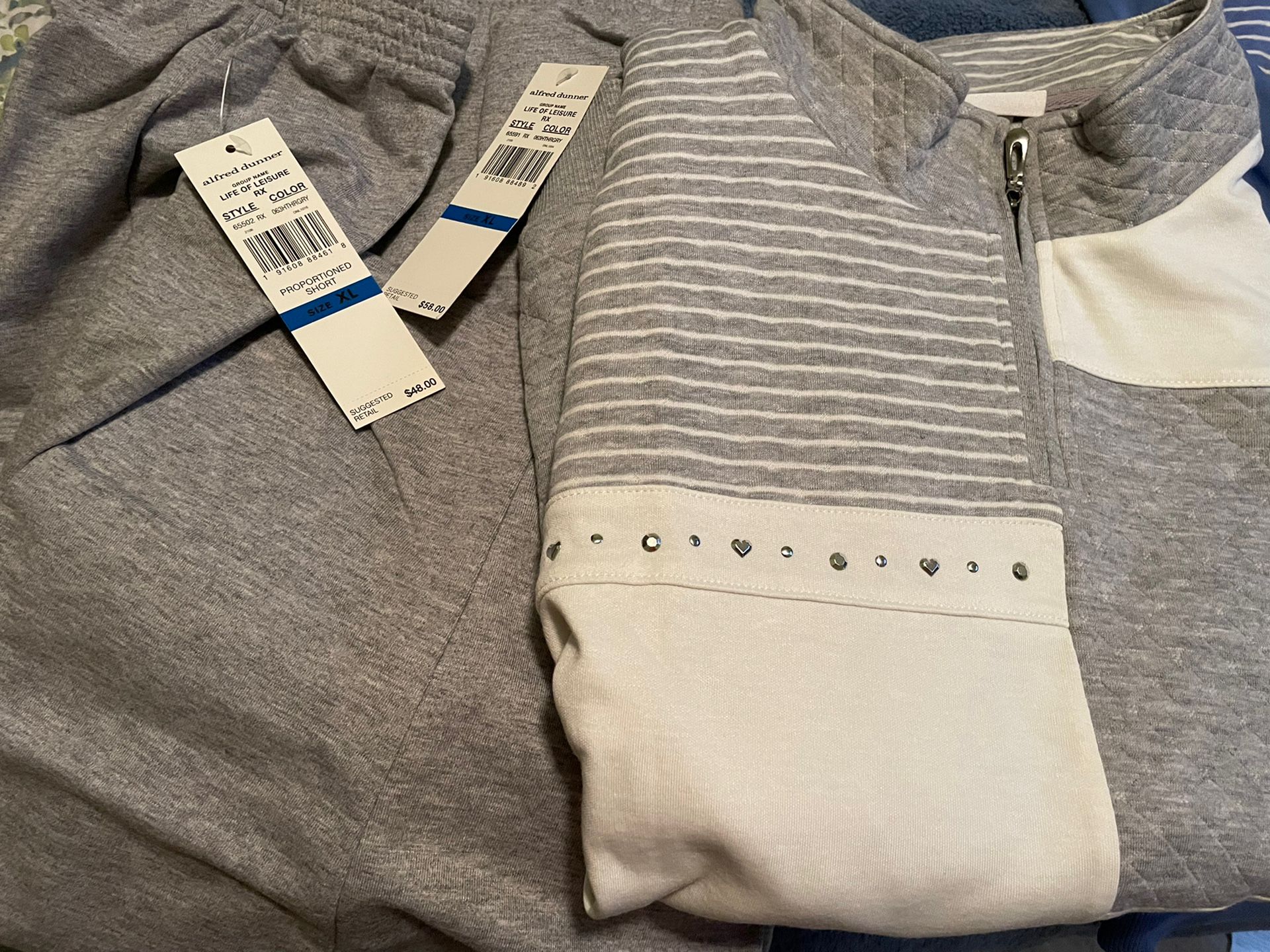 XL Alfred Dunner Gray Pant Suit $29 For Set NWT