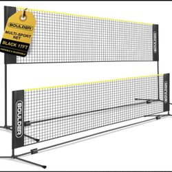 BOULDER 17ft Portable Badminton & Pickleball Net – Foldable & Adjustable