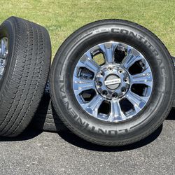 OEM 18” Ford F-250 Wheels Chrome Rims 8x170 F-350 Tires F250 F350 Continental LT275/65R18 Load E