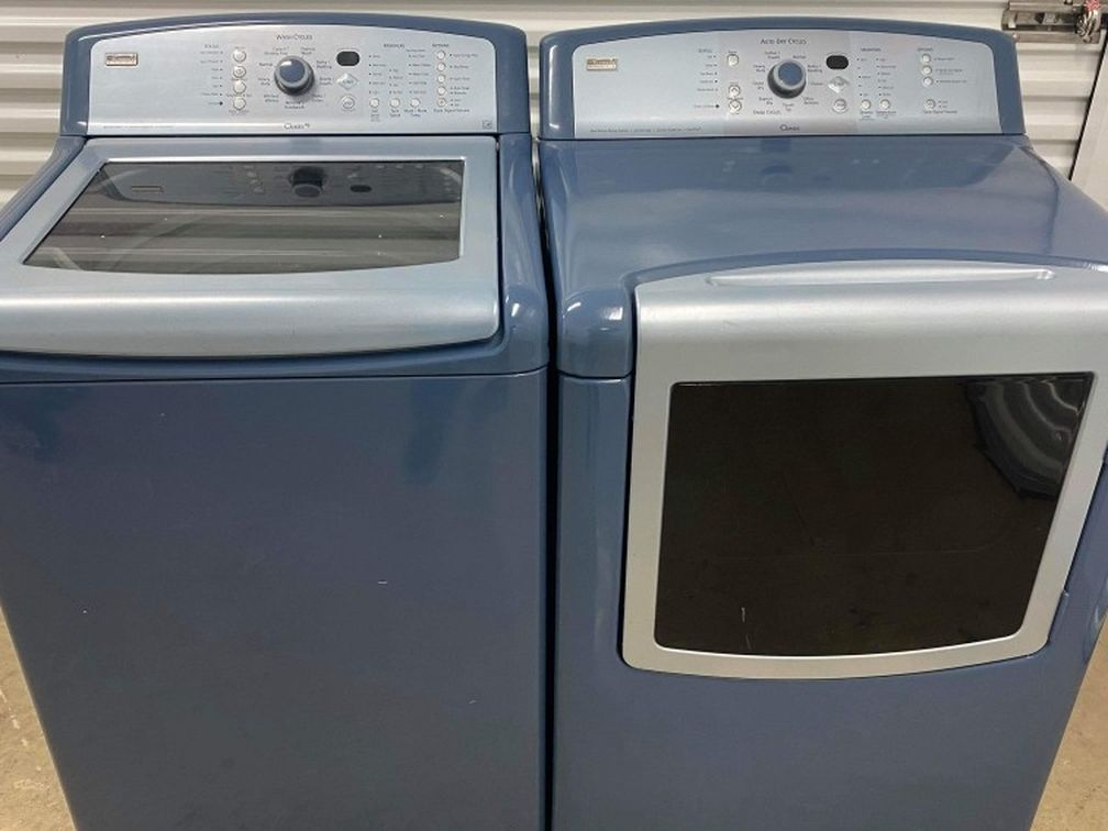 Blue Kenmore Elite Top Load Washer And Electric Dryer Set