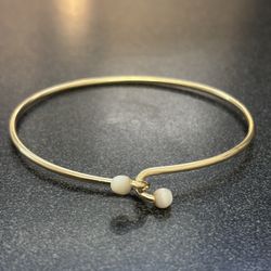 Tiffany & Co. Pearl & Gold Bypass Vintage Bangle Circa 1970