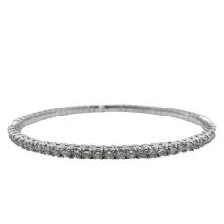 14k White Gold with Diamonds 2.08 Carat and 6.75" Flexible Bangel. (New)