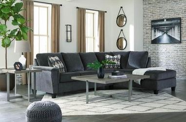 Ashley Brand Charcoal Gray Sectional Sofa Couch