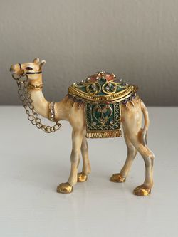 Camel Trinket Box Jeweled Enamel Figurine