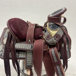 Nueva Montura Charra Bordada Para Pony