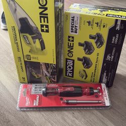 Vaccuum (open box, unused),  18V starter kit and Multi bit driver