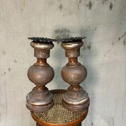 Pair Of Antique Candle Stick Holders
