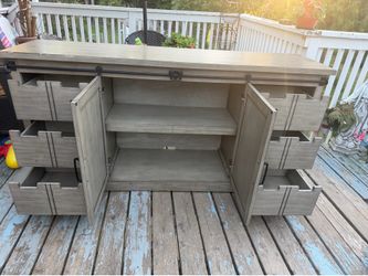 Gray farmhouse buffet