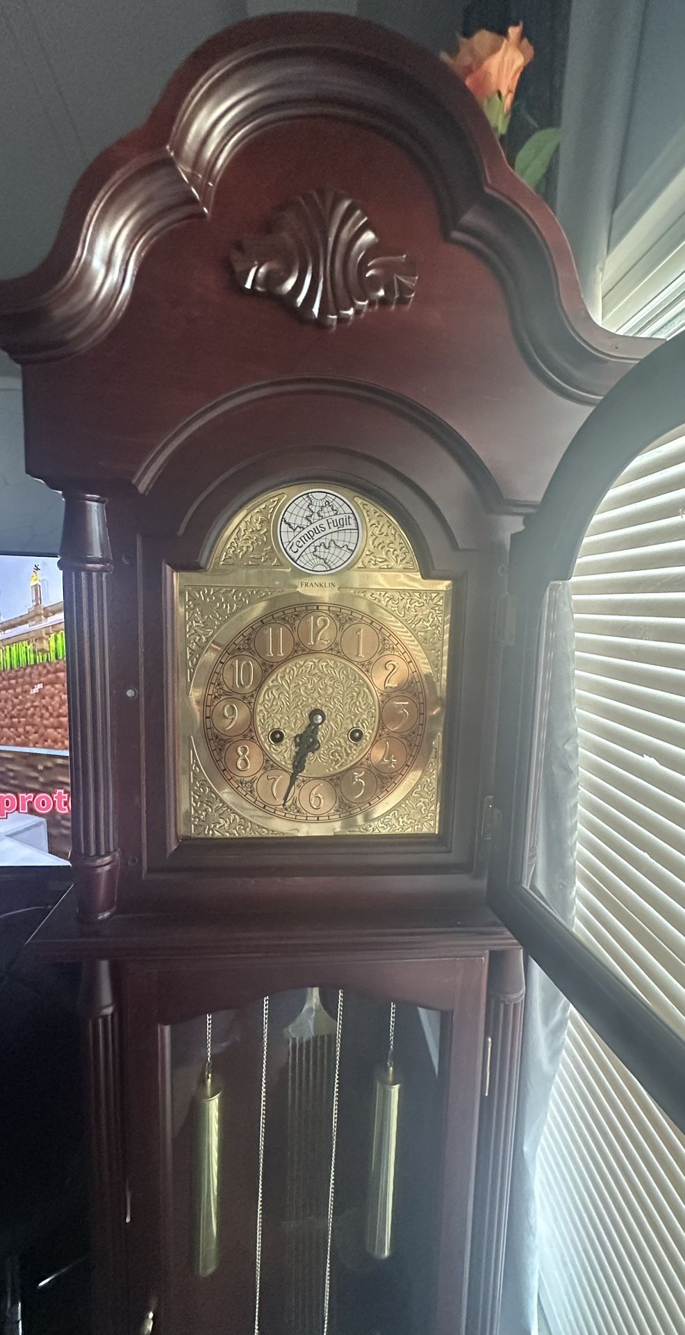 Grand Father Clock, Keep Right Timing, Tik Tak Sound Is Good, Comes With Original Key