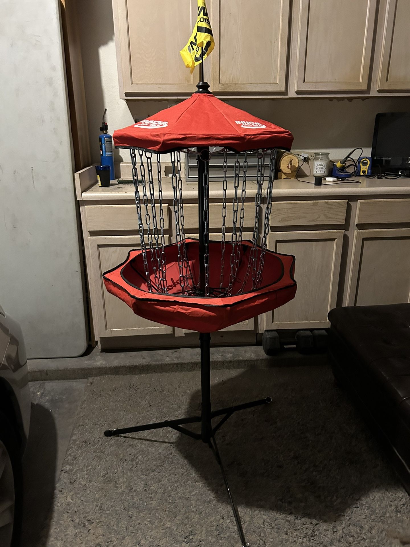 Red Innova Disc Golf Basket