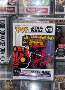 Star Wars funko Darth Maul Dual Signed