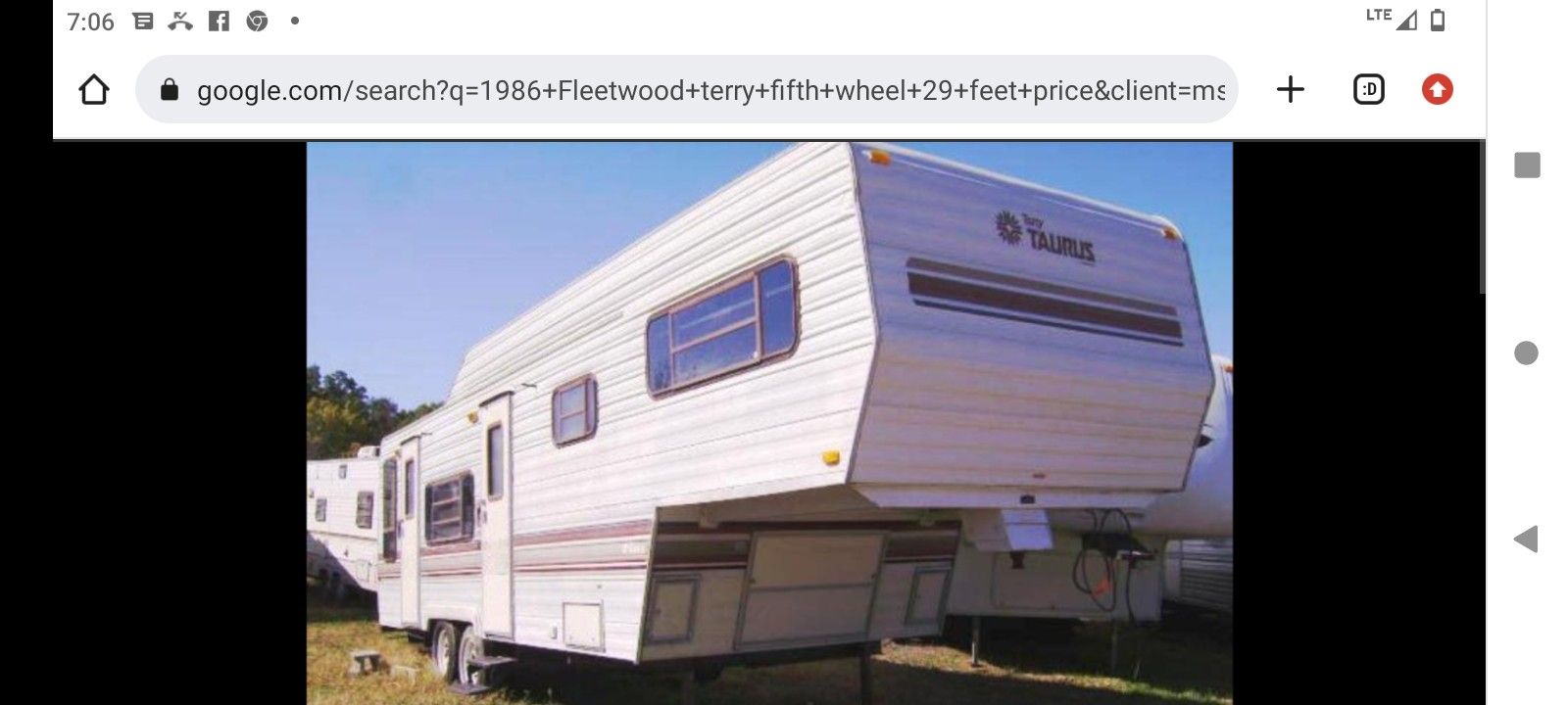 Fleetwood Terry Fifth Wheel 29feet 1986