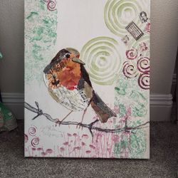 Songbird print on canvas