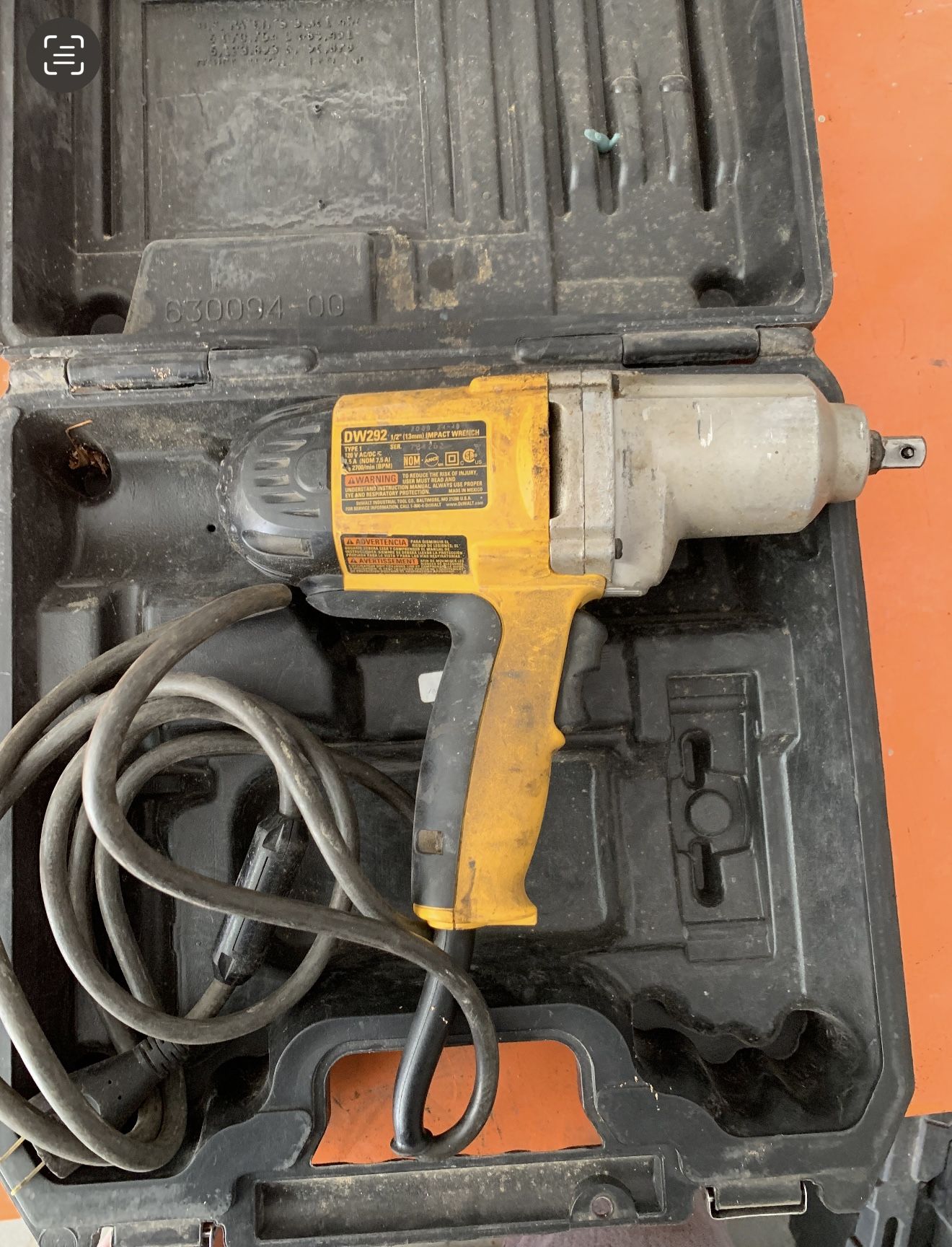 DEWALT 1/2” CORDED IMPACT WRENCH DW292