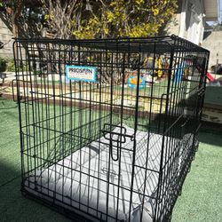 Precision Pet 36” Dog Crate + Waterproof Crate Bed – $20
