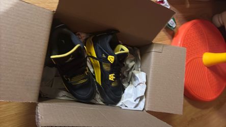 2 pairs of air Jordan 4s thunder