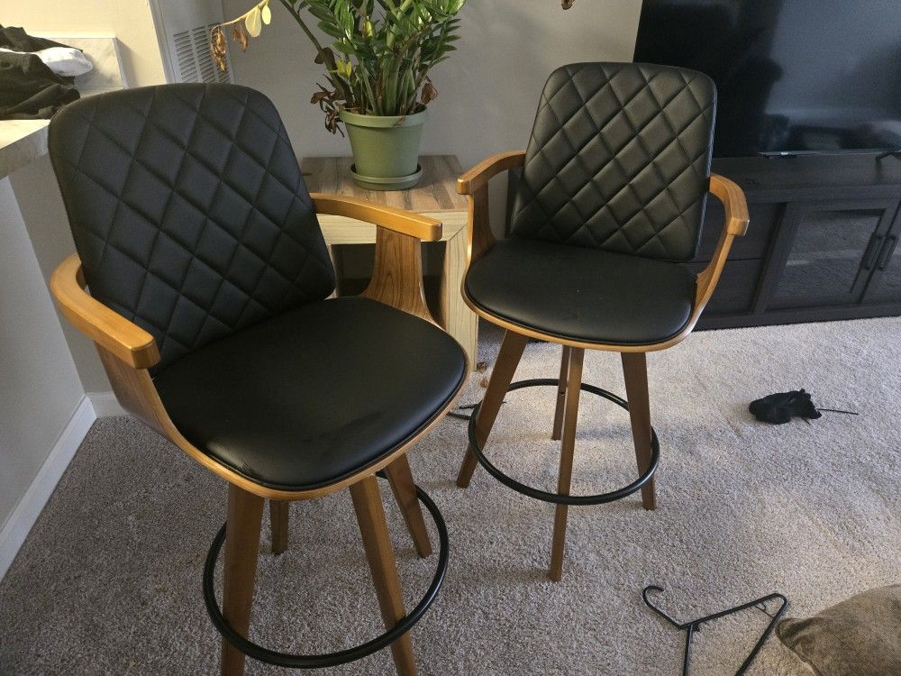 Real Leather Bar Stools
