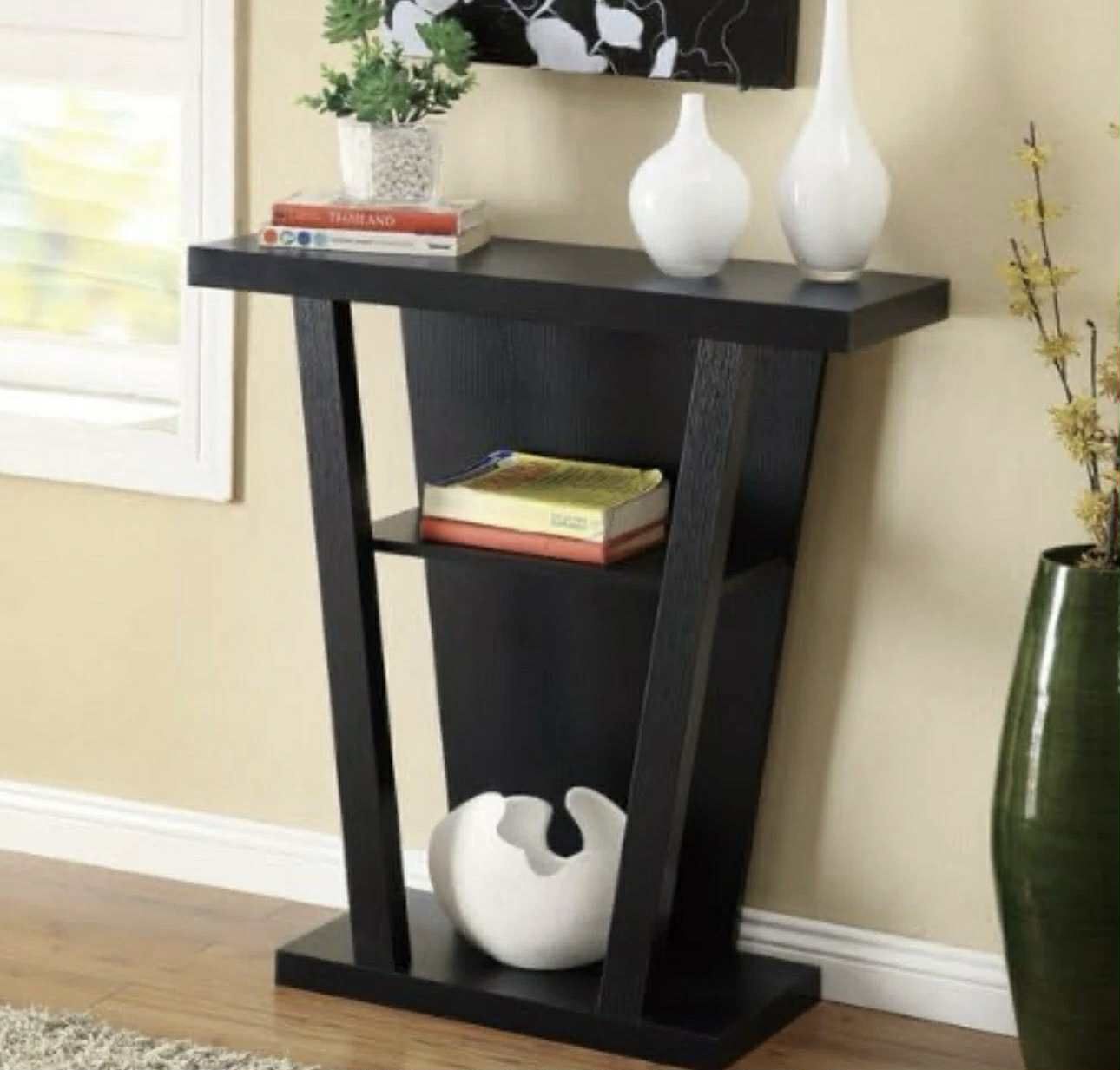 Bebebao Black Finish Console Sofa Entry Table/ 32"D x 12"W x 34"H