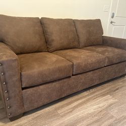 Rustic Brown Nailhead Couch / Sofa