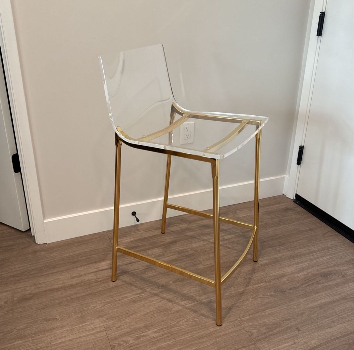 4 Bar / counter Stools (set of 4) - CB2 Gold acrylic