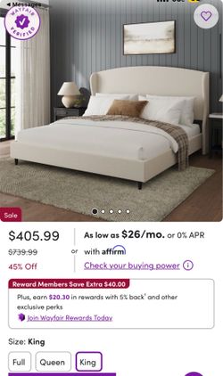 Mikala Wingback Platform Bed Frame