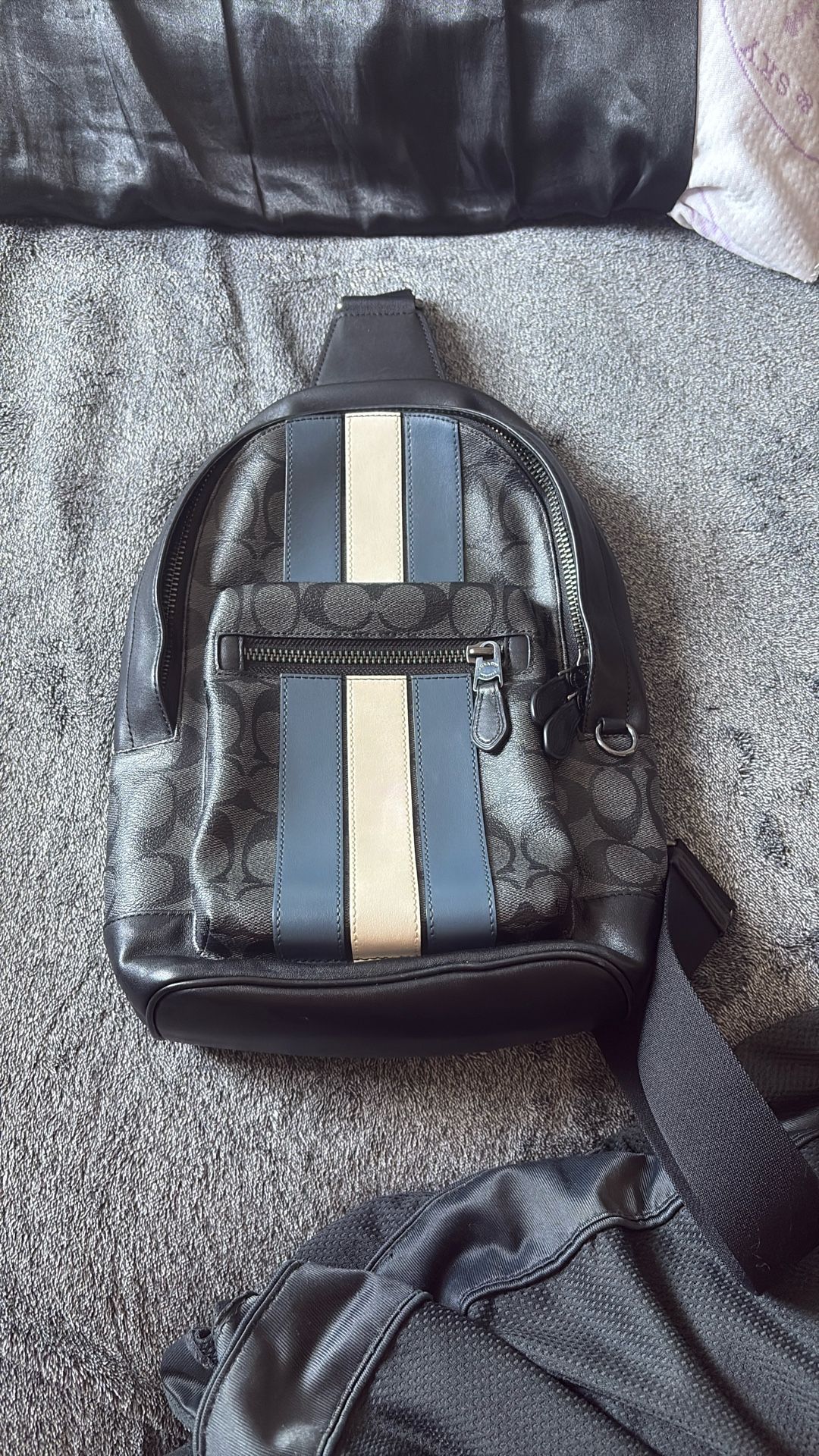 coach men’s west bag varsity stripe
