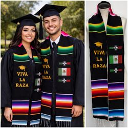 Mexican Zarape Commencement Graduation Stole Viva la Raza Class of 2026