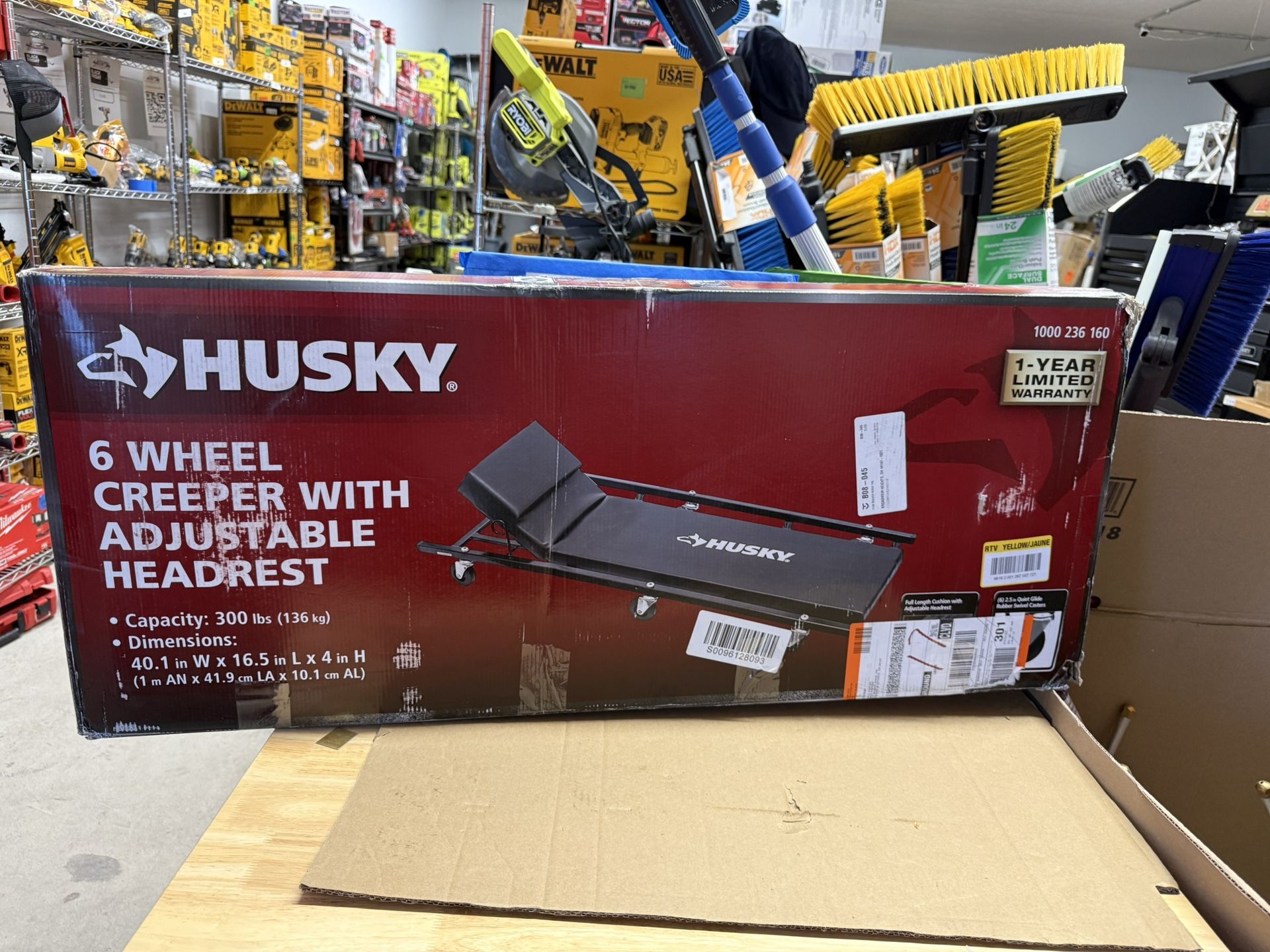 Husky 6 Wheel Automotive Creepers with Adjustable Headrest and 300 lbs. Weight Capacity Price-30$