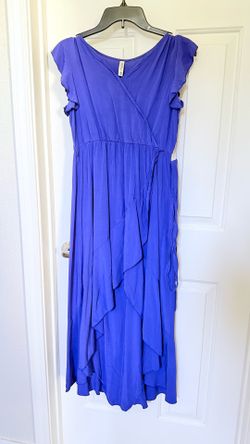 Women’s midi length indigo dress