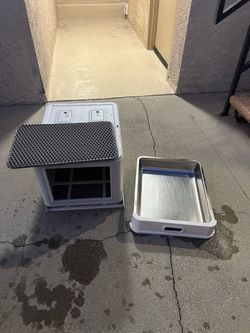 Cat Litter Box with Tray stainless