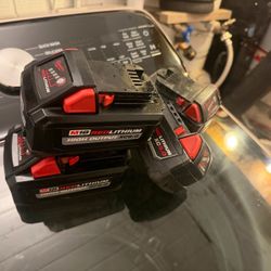 Almost new Milwaukee batteries