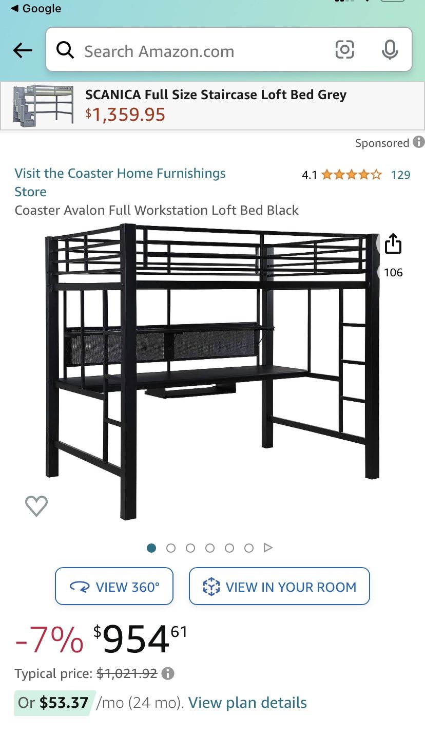 Full Bunk bed With desk Underneath