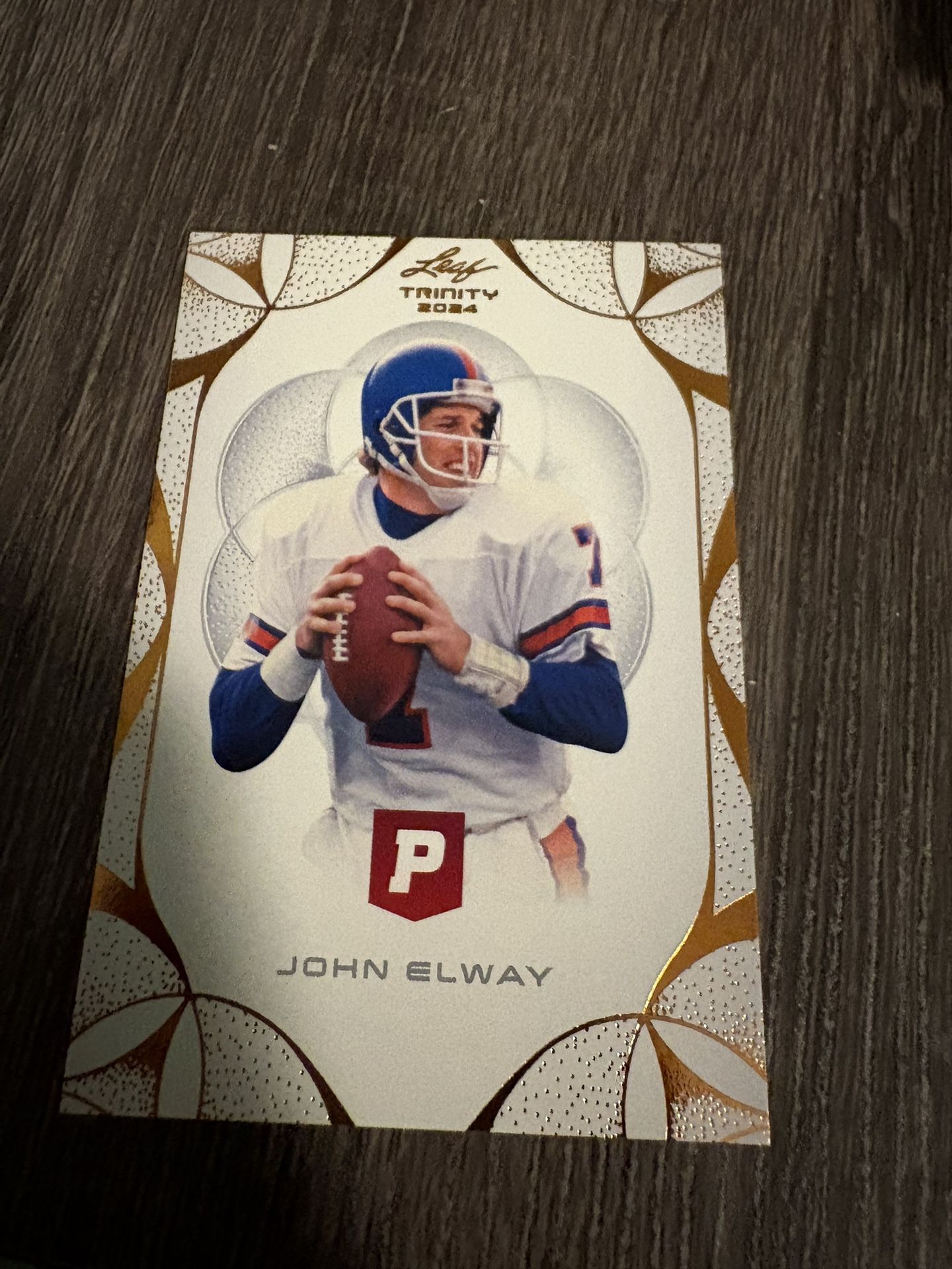 John Elway Orange Parallel Trinity Leaf 