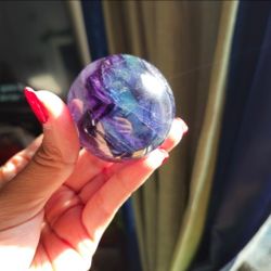 Purple And Blue Fluorite Natural Crystal Sphere