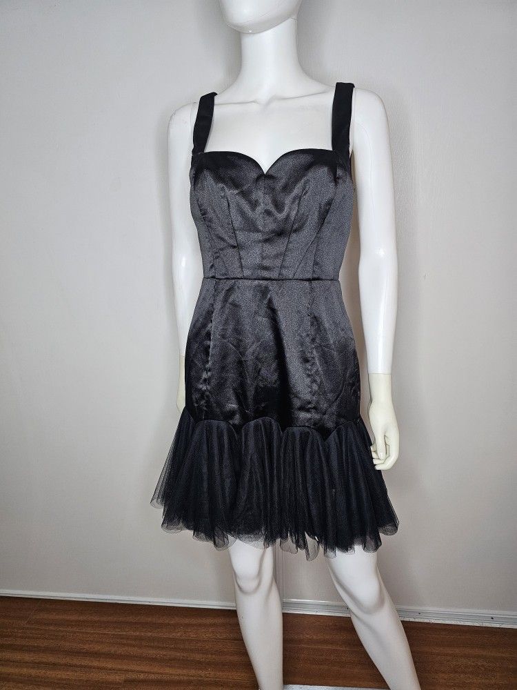 NWOT Fame/Partners Elegant Black Strapless Dress with Tulle Skirt Size 6