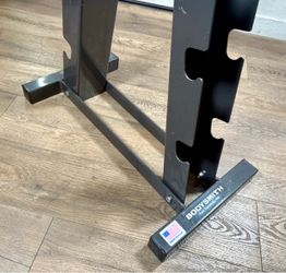 Heavy Duty Vertical Dumbbell Rack By BodyWorks  ( I Guess Weight Like 50 lbs. Measurements: 45”X 25”X 14.5”.