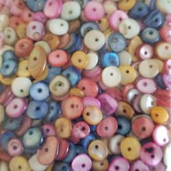 Flat Drilled Dyed Abalone Beads
