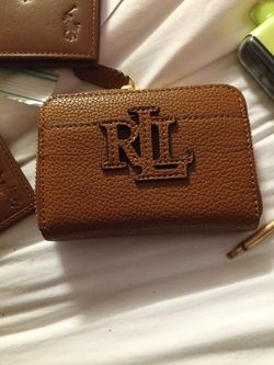 Leather Zip Wallet Ralph Lauren