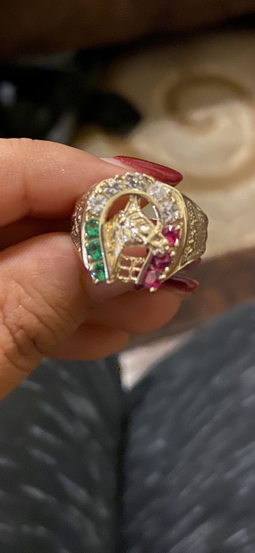 14k real gold with CZ stones ring