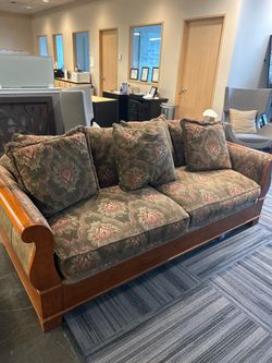 Elegant Wood Trim Sofa