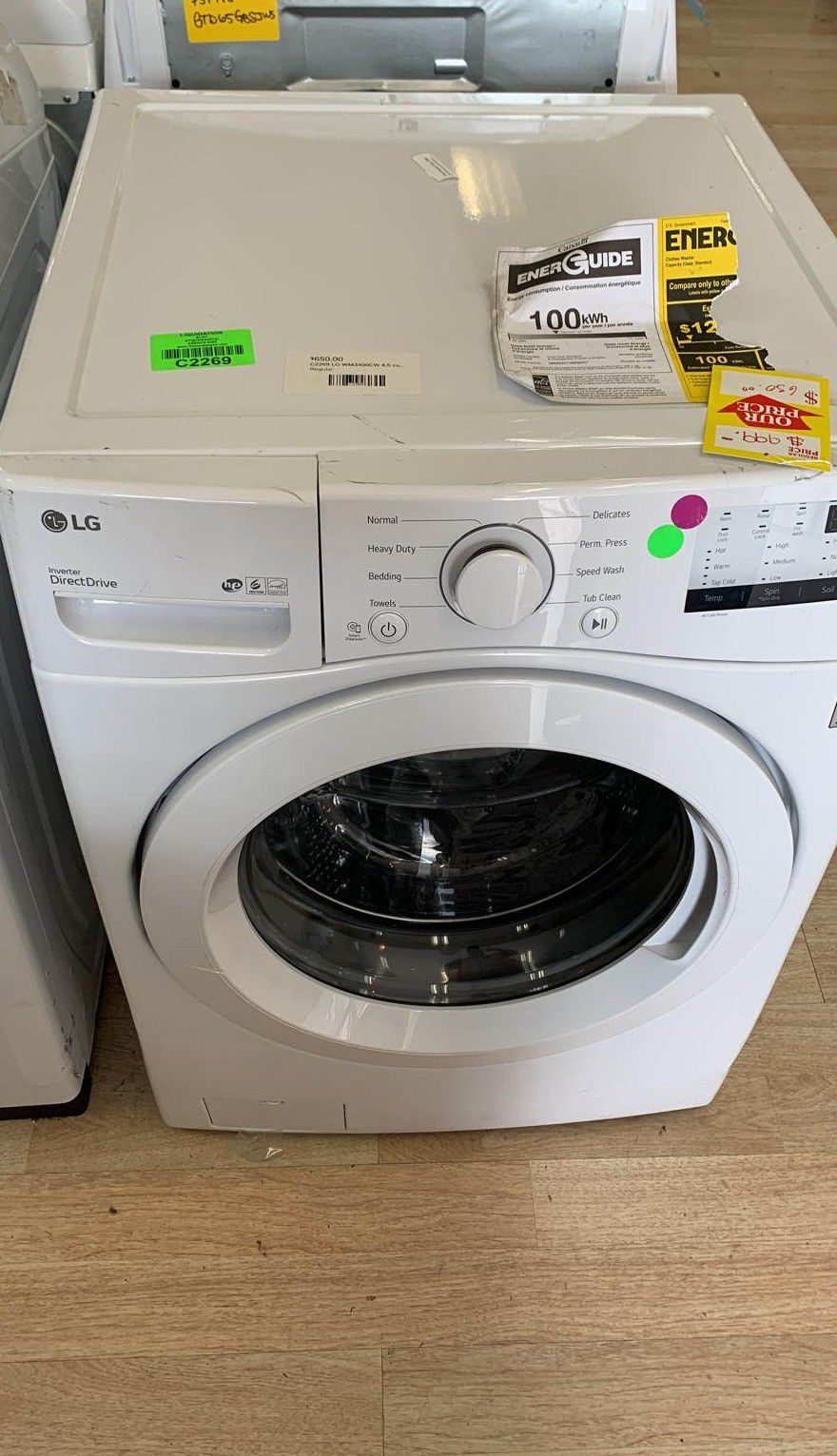 LG WMCW 4.5 cu. ft. Ultra Large Capacity White Front Load Washer UP4Z4