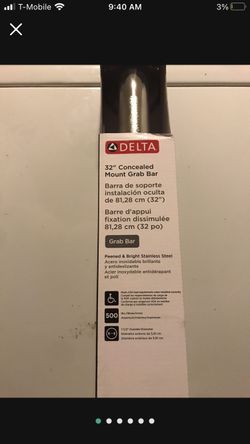 Delta 32 Inch Concealed Mount Grab Bar