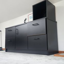 Black Storage Cabinet and File Drawers 