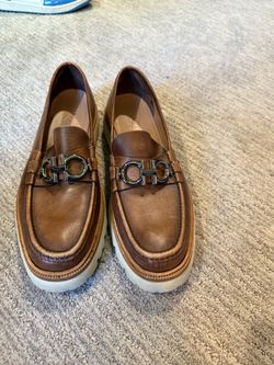 Brown Ferragamo Gancini loafers