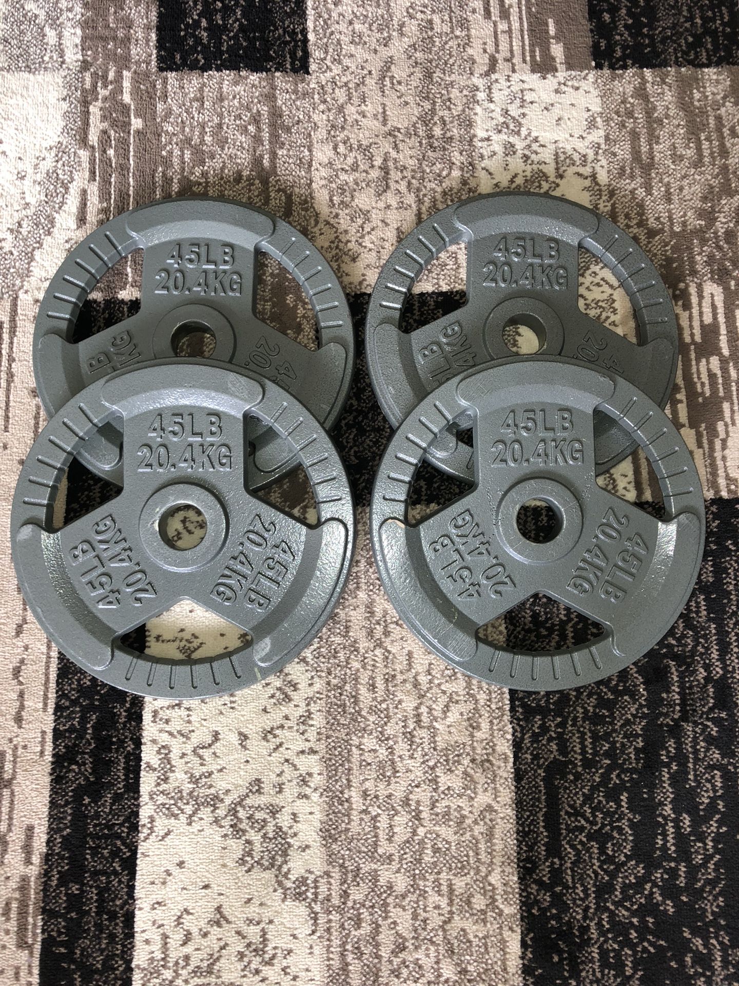 X2 Strength 45 LB x2 Signature Fitness 2-Inch Cast Iron Weight Plates – Olympic ...