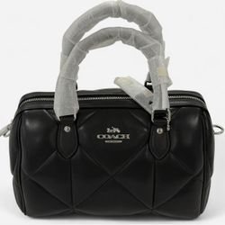 Coach Quilted Leather Satchel – Black (New with Tags) 