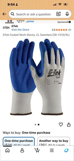 GTek Coated Work Gloves, CL Seamless (39-1310/XL)