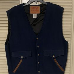 Schaefer Outfitters  Vest Western Cowboy Blue Xl 
