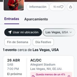 AC / DC TICKETS  CONCERT LAS VEGAS