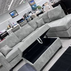 Sectional With Storage Ottoman 🔥 Take It Home With Only $50 Down 